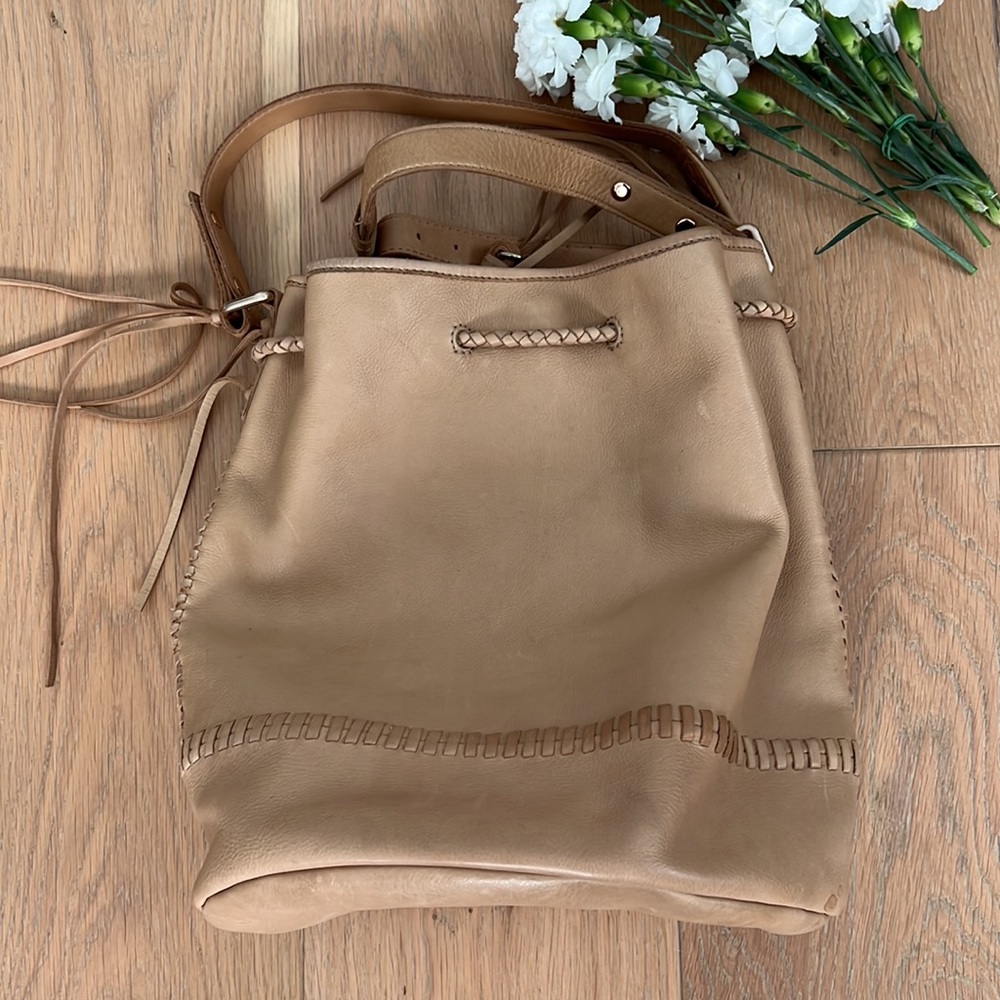 JOIE Mabel Leather Bucket Bag - Brown Cross body - Picture 14 of 16